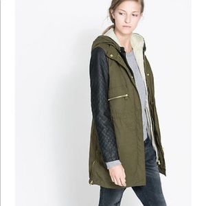 Zara Parka - faux leather sleeves & vest